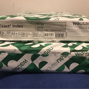 Wausau Paper Index Paper, Heavyweight, 8-1/2"x11", 250Sht/PK 3 Reams.